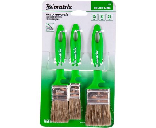 Набор кистей «Работы по дереву» 25мм, 35мм, 50мм MATRIX Color Line 83379 – изображение 2