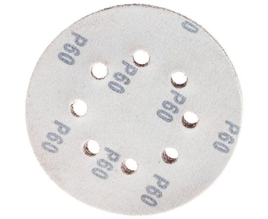 Круг абразивный на ворсовой подложке под липучку (5 шт; 125 мм; P60; 8 отв) MATRIX 73803 – изображение 3