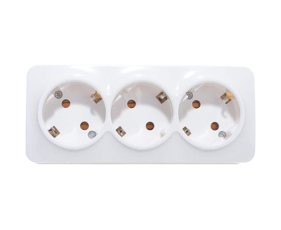 Розетка IONICH 3-ая с/з белая 1420 – изображение 3