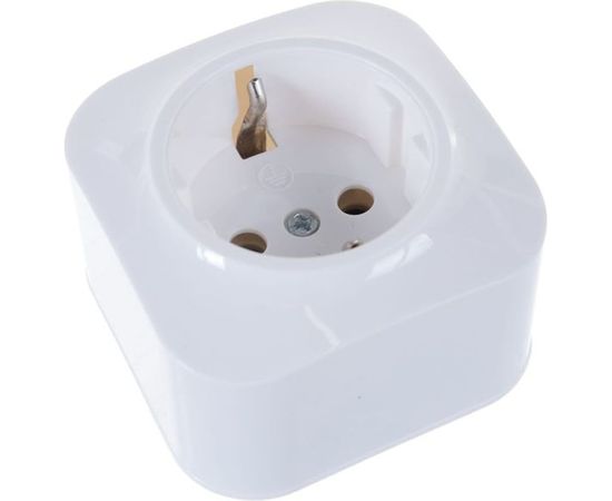 Одноместная розетка IONICH с/з, о/у, 16А, 220В, белая еврослот 1416 – изображение 3