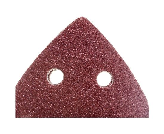 Треугольник абразивный на ворсовой подложке под липучку (5 шт; 93 мм; P60; 6 отв) MATRIX 73858 – изображение 2