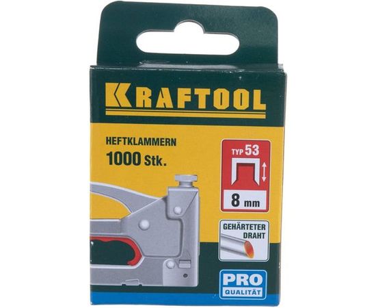 Скобы "EXPERT" из закаленной проволоки Kraftool, тип 53 красные, 8 мм, 1000 шт 31670-08 – изображение 3