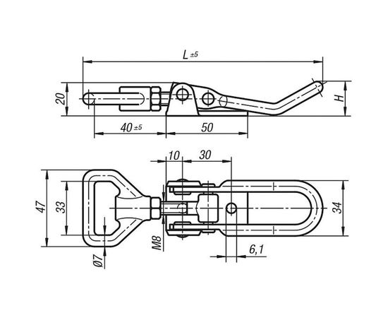 Накидная защелка со скобой KIPP K0051.1611451.9143381 – изображение 3