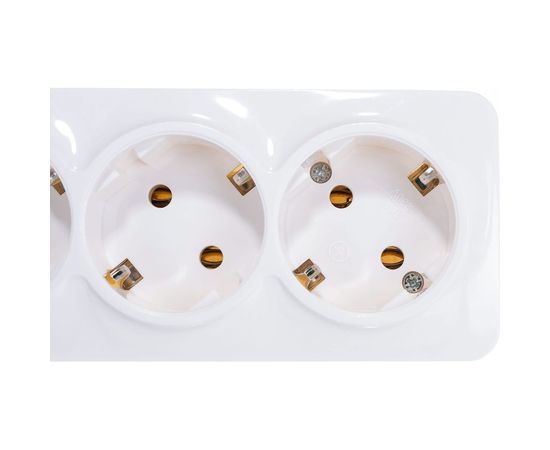 Четырехместная розетка IONICH с/з, о/у, 16А, 220В, белая еврослот 1447 – изображение 3