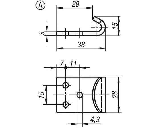Накидная защелка со скобой KIPP K0051.1611451.9143381 – изображение 2
