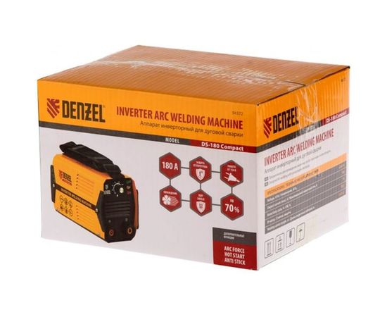 Аппарат инвертор дуговой сварки 180 А, ПВ DENZEL DS-180 Compact 94372 – изображение 4