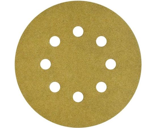 Круг шлифовальный на липучке PAPER GOLD (5 шт; 125 мм; 8 отверстий; P280) NAPOLEON npg5-125-8-280 