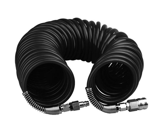 Шланг спиральный черный полиуретановый 20 бар Pegas pneumatic 4923 
