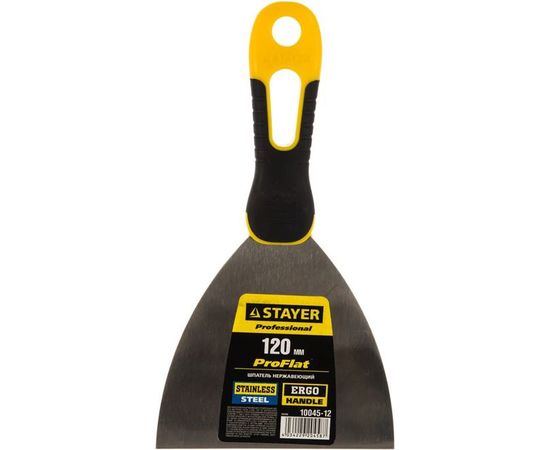 Шпатель с профилированным нержавеющим полотном и 2к ручкой 120мм STAYER PROFESSIONAL 10045-12 