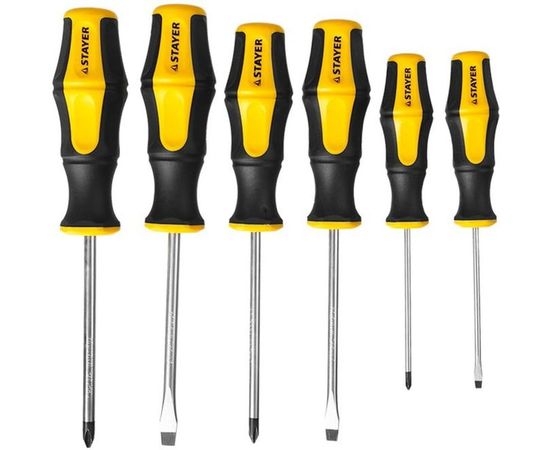 Набор отверток Stayer HERCULES Cr-V, эргономичная двухкомпонентная рукоятка, 6 предметов 25055-H6_z03 
