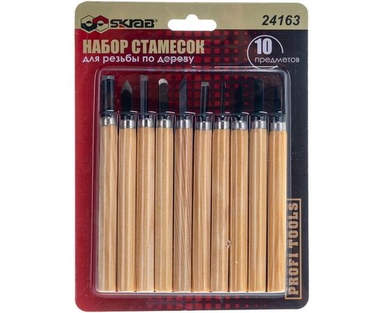 Набор резцов по дереву SKRAB 10пр 24163 – изображение 2