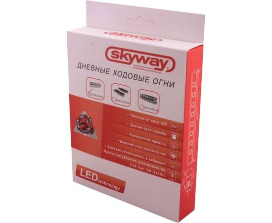 Ходовые огни SKYWAY 12V, 6 диодов, 6 W, 2 штуки, S01501014 – изображение 2