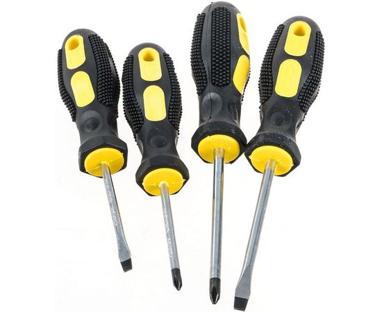 Набор слесарных отверток STAYER MASTER двухкомпонентная рукоятка, магнитный наконечник, 4шт 2513-H4_z01 – изображение 3