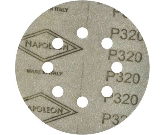 Круг шлифовальный на липучке PAPER GOLD (5 шт; 125 мм; 8 отверстий; P320) NAPOLEON npg5-125-8-320 – изображение 2