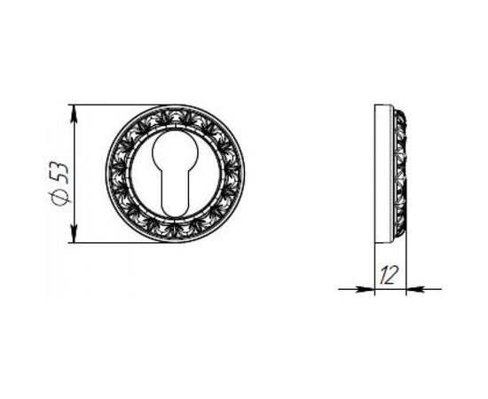 Накладка под цилиндр PUNTO ET MT OS-9 античное серебро 39619 – изображение 2