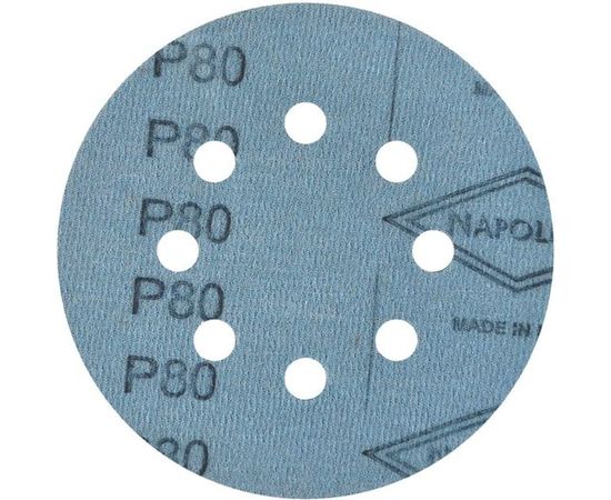 Круг шлифовальный на липучке FILM (5 шт; 125 мм; 8 отверстий; P80) NAPOLEON npf5-125-8-080 – изображение 2