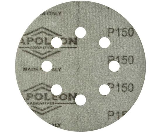Круг шлифовальный на липучке PAPER GOLD (5 шт; 125 мм; 8 отверстий; P150) NAPOLEON npg5-125-8-150 – изображение 2