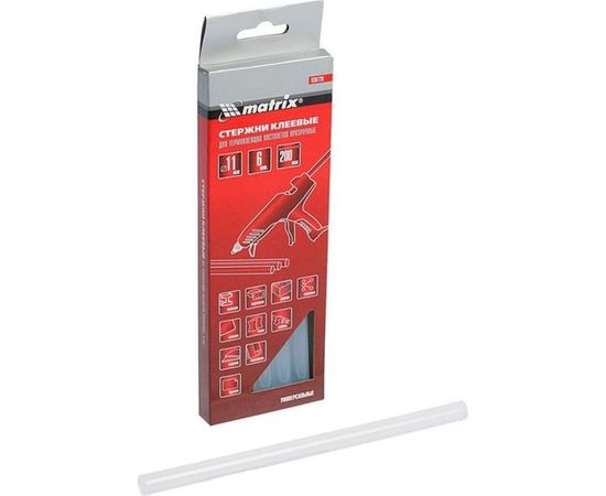 Стержни клеевые прозрачные (11 мм; 200 мм; 6 шт.) MATRIX 930720 – изображение 3