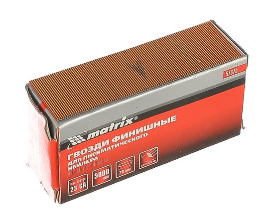 Финишные гвозди MATRIX шпильки 23GA для пн. нейлера финишного 5000 шт 57675 – изображение 2
