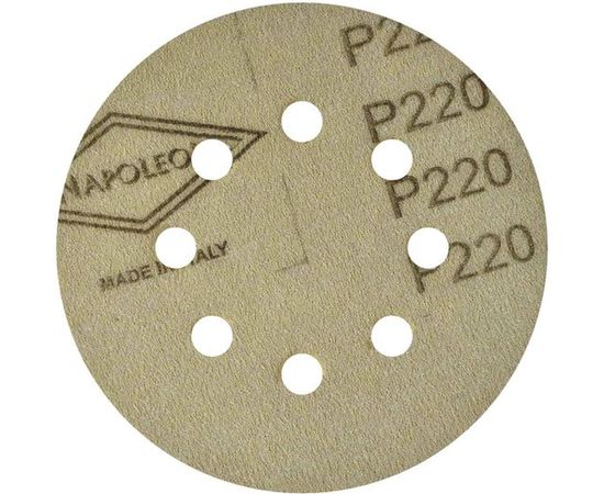 Круг шлифовальный на липучке PAPER GOLD (5 шт; 125 мм; 8 отверстий; P220) NAPOLEON npg5-125-8-220 – изображение 3