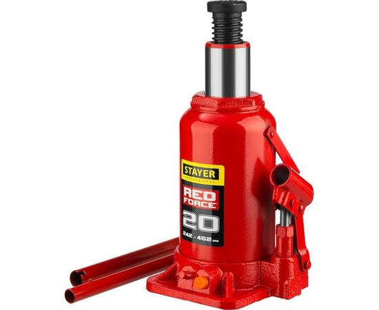 Гидравлический бутылочный домкрат STAYER Red Force, 20т 43160-20_z01 – изображение 3