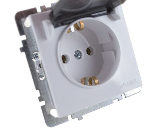 Розетка Nilson Selene с заземлением с крышкой белый 23111018 – изображение 3