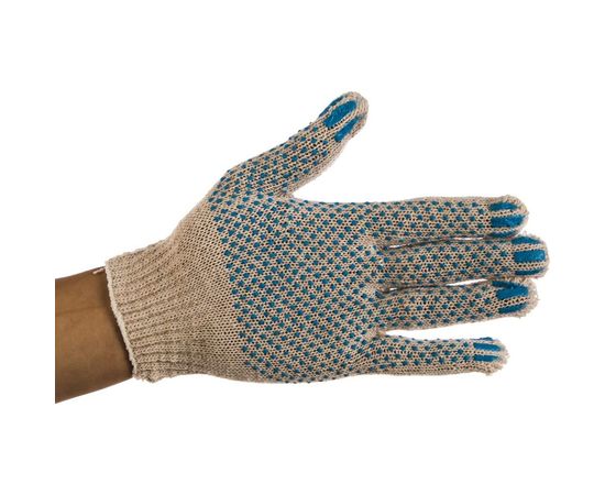 Бытовые перчатки х/б с ПВХ нанесением БЕРТА 10 класс, 6 пар 100/6 