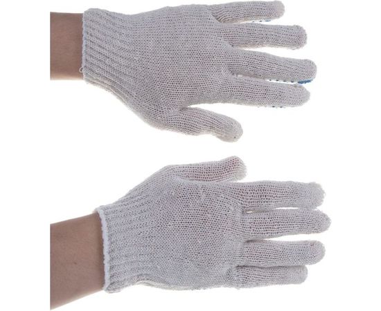 Бытовые перчатки х/б с ПВХ нанесением БЕРТА 10 класс, 10 пар 100/10 