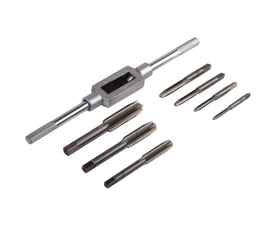 Набор метчиков WIEDERKRAFT М3 - 12, 8 предметов, метрическая резьба WDK-TS0312 