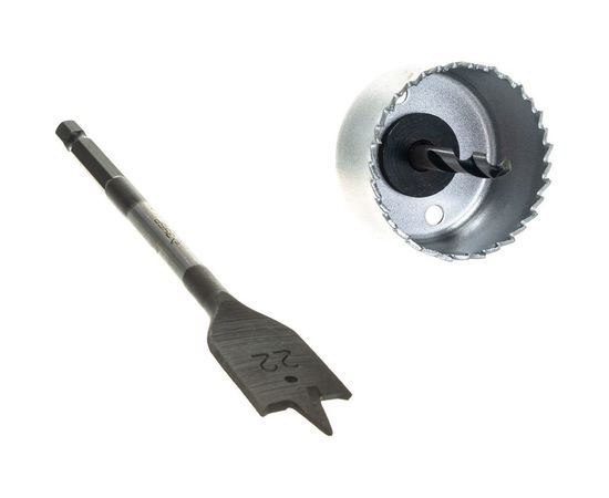 Набор ЗУБР "ЭКСПЕРТ" для врезки замков, коронка по дереву 48мм, державка с центр. сверлом, перьевое сверло 22мм, 3 пред 2954-48-H3_z01 