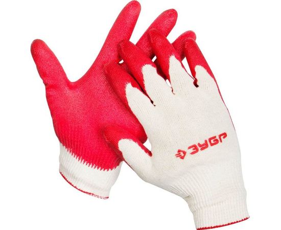 Перчатки хлопчатобумажные с покрытием из латекса (размер L-XL) Мастер Зубр 11458-XL 