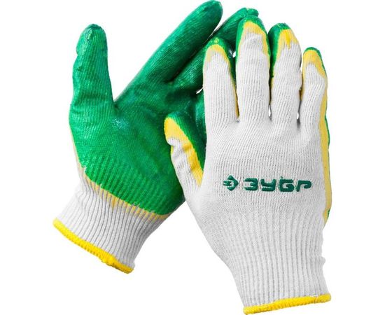 Перчатки трикотажные с двойной обливной ладонью из латекса (размер S-M) МАСТЕР ЗУБР 11459-S 