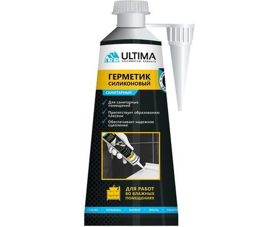 Силиконовый санитарный герметик Ultima бесцветный ТЮБИК 80 мл USTDN80107 