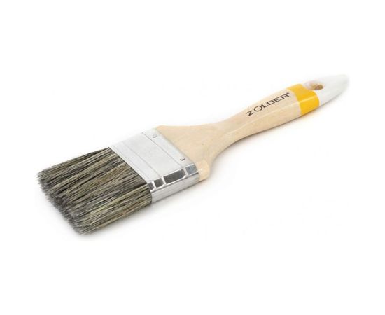 Плоская кисть для алкидных эмалей и грунтовок ZOLDER 63 х 14 мм, смешанная щетина, деревянная ручка en06314 