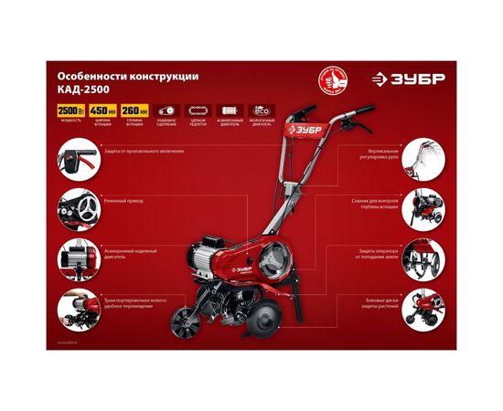 Электрический культиватор ЗУБР КАД-2500 – изображение 14