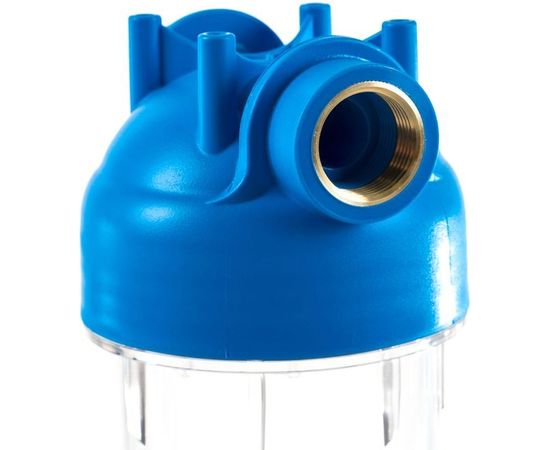 Магистральный фильтр Аквабрайт АБФ-10-34 10 подключение латунная резьба 3/4 ключ и кронштейн в комплекте 33681 – изображение 2