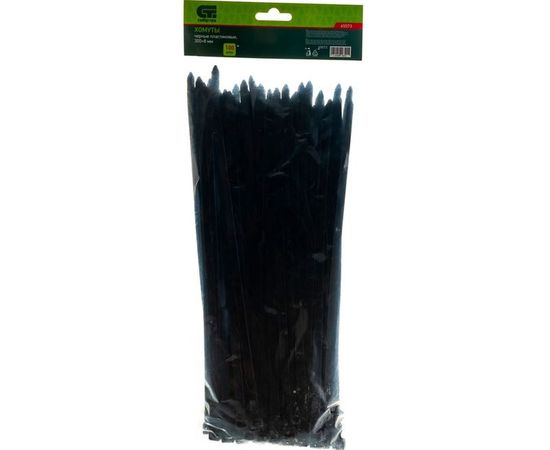 Пластиковые хомуты СИБРТЕХ, 300 х 8 мм, черные, 100 шт 45573 