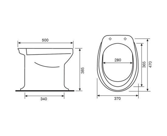 Унитаз Оскольская керамика Дачный с сиденьем ОК 449747 – изображение 2