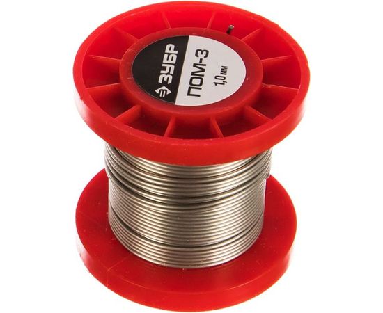 Припой ПОМ-3 (1 мм; 50 гр; проволока) Зубр 55456-050-10 – изображение 2