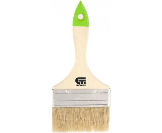 Плоская кисть, 75 мм натуральная щетина, деревянная ручка СИБРТЕХ 82265 – изображение 3