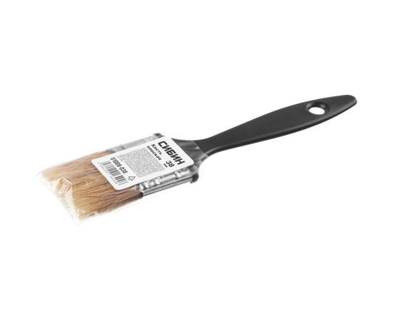 Плоская кисть пластиковая ручка, светлая щетина, 38мм СИБИН 01008-038 – изображение 2