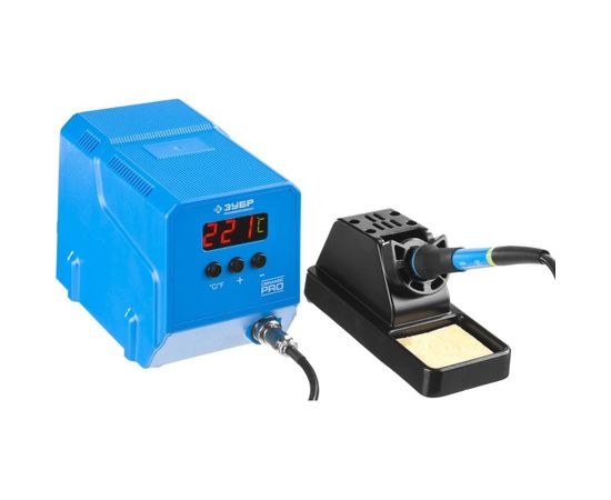 Низкотемпературная цифровая паяльная станция ЗУБР с ЖК дисплеем, диапазон 50-480C, 60Вт 55336 – изображение 4