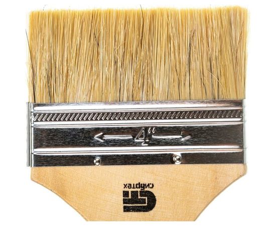 Плоская кисть, 100 мм натуральная щетина, деревянная ручка СИБРТЕХ 82266 – изображение 2