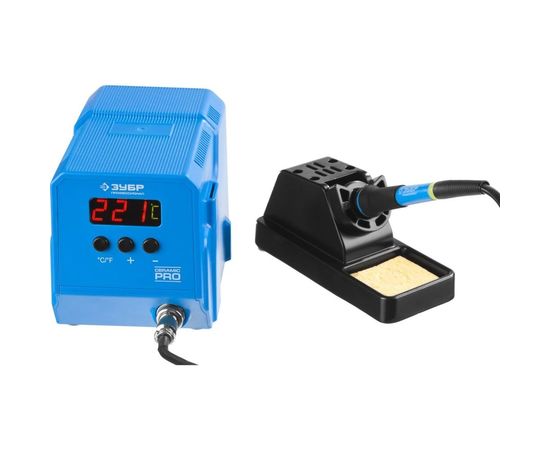 Низкотемпературная цифровая паяльная станция ЗУБР с ЖК дисплеем, диапазон 50-480C, 60Вт 55336 – изображение 5
