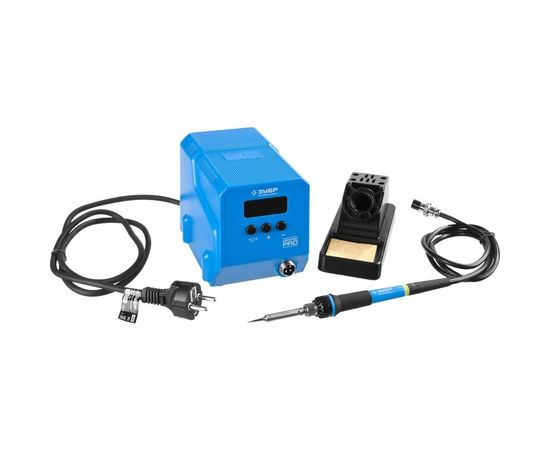 Низкотемпературная цифровая паяльная станция ЗУБР с ЖК дисплеем, диапазон 50-480C, 60Вт 55336 – изображение 2