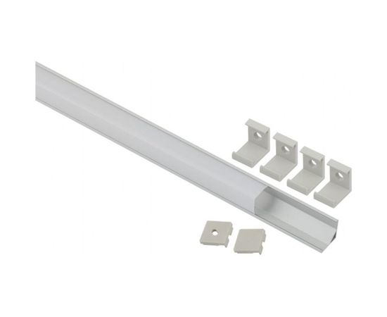 Комплект с угловым анодированным профилем ЭРА 1616S CAB280 16х16мм, 2м и квадратным экраном Б0039466 