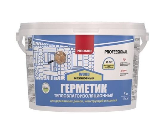 Строительный герметик Neomid Professional 3 кг, ведро, тик Н -ГермPROFF-3/тик 
