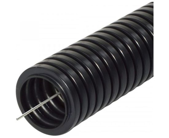 Гофрированная труба ЭРА ПНД черный d 16мм с зондом, легкая 50м Б0043779 