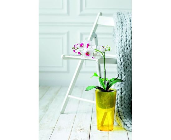 Кашпо для орхидей GARDENPLAST ЛАВАНДА со вставкой, высота 260мм, желтый 4814132002254 – изображение 2