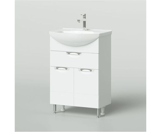 Напольная тумба с раковиной ИТАНА Nrava Aqua Адель 60 600х440х870 с ящиком 11458 – изображение 2